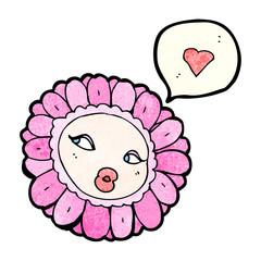 pretty flower face cartoon