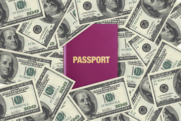Passport on Dollar Banknotes