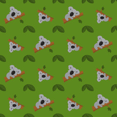 Obraz premium Vector Seamless Pattern Background of Happy Koala