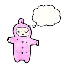 cartoon baby with thought bubble