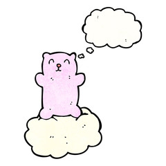 cartoon little bear on cloud