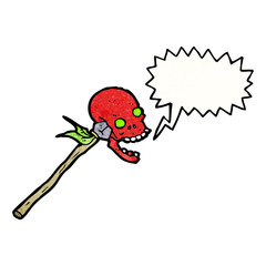 cartoon shrieking skull