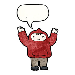 cartoon boy in hooded sweatshirt