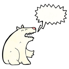 cartoon polar bear with speech bubble