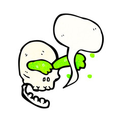 cartoon slime squirting skull cartoon