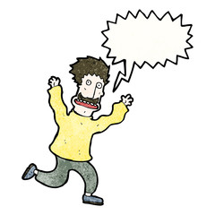 terrified man cartoon