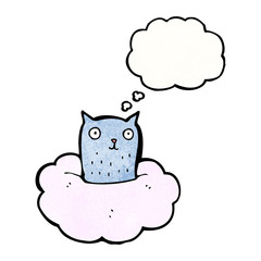 cat on cloud cartoon