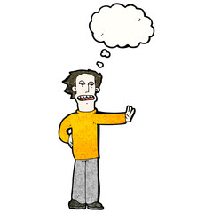 cartoon man making stop gesture