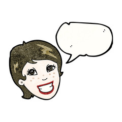 cartoon grinning pretty face