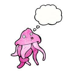 cartoon jellyfish with thought bubble