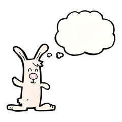 cartoon rabbit with thought bubble