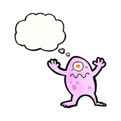 cartoon little pink alien