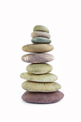 Fototapeta na wymiar Balanced Zen stones isolated on white background