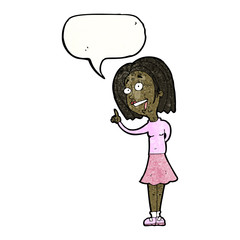 cartoon woman with great idea