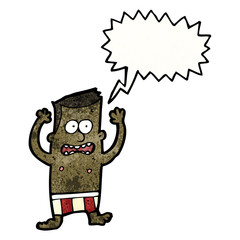 cartoon embarrassed man in underpants