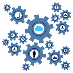 Cloud technology vector illustration