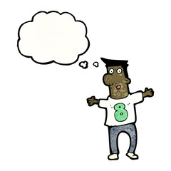 cartoon man in number eight shirt