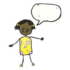 cartoon girl with speech bubble