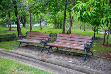 Two benches in the park