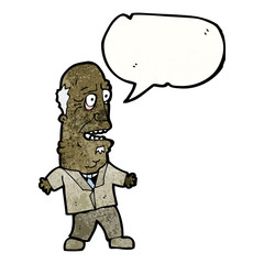 cartoon shocked old man with speech bubble