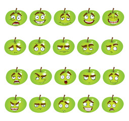 set of smiles apples
