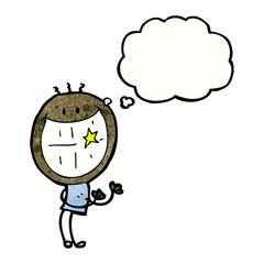 cartoon grinning man dancing