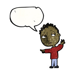 cartoon boy with speech bubble