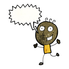 happy doodle man cartoon