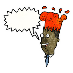 cartoon exploding head man