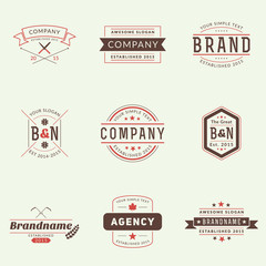 Set of Hipster Vintage Labels, Logotypes, Badges for Your Business