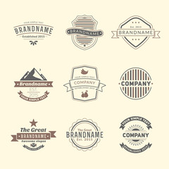 Set of Hipster Vintage Labels, Logotypes, Badges for Your Business