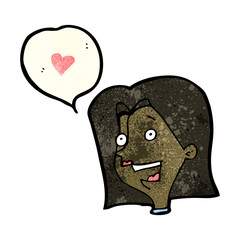 cartoon woman in love
