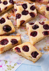 Homemade cherry cake