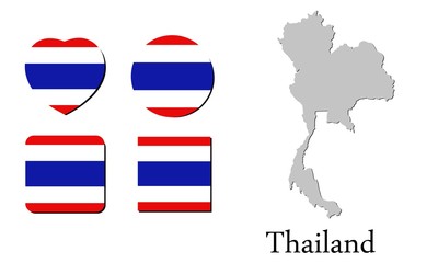 flag map thailand