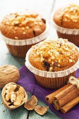 Muffin cakes close up