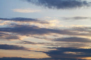 beautiful sky with clouds at sunset