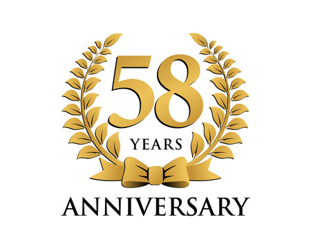 anniversary logo ribbon wreath 58