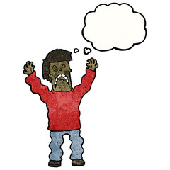 cartoon terrified man