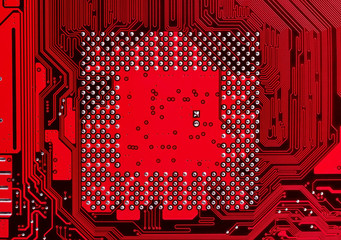 red computer electronic circuit