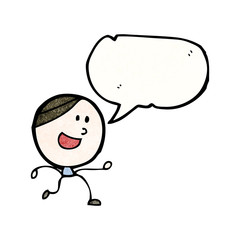 happy doodle man cartoon