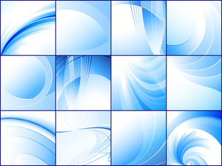 collection of blue abstract backgrounds