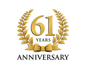 anniversary logo ribbon wreath 61