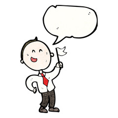 cartoon, man,waving white flag