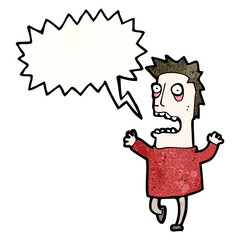 terrified man cartoon