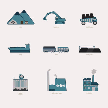 coal energy, produce, user simple icon