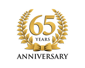 anniversary logo ribbon wreath 65