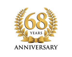 anniversary logo ribbon wreath 68