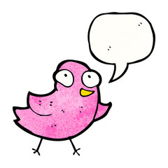 cartoon pink bird