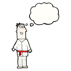 cartoon karate man