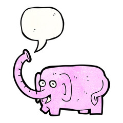 cartoon pink elephant trumpeting